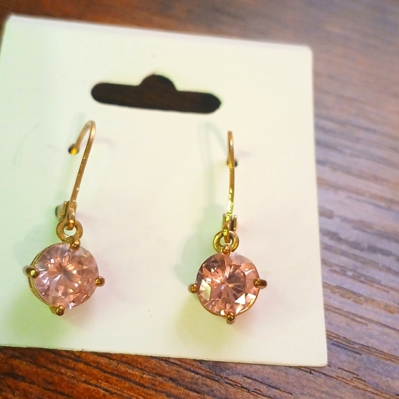 Pink cz and gold plated dangle earrings ✨️ - Picture 3 of 8